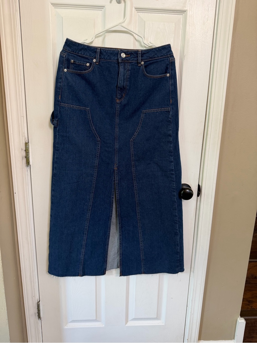 NWomen’s Dark Blue Denim Skirt Jeans - Classic Workwear Style
